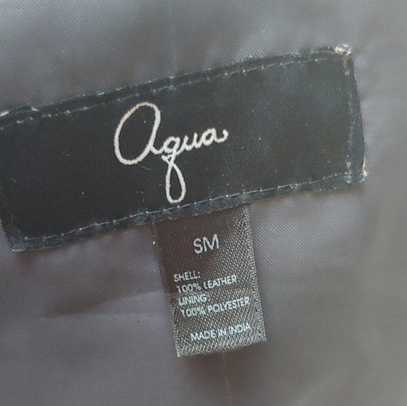 ❤️SOLD❤️Aqua Brown Leather Waterfall Jacket - Picture 5 of 5